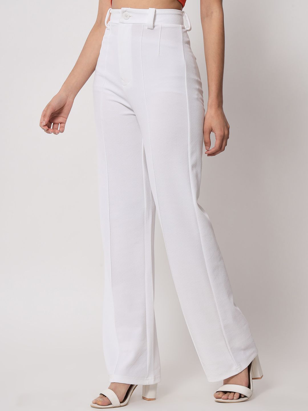 Kotty Women Pack Of 2 Relaxed Straight Leg Fit High-Rise Easy Wash Trousers