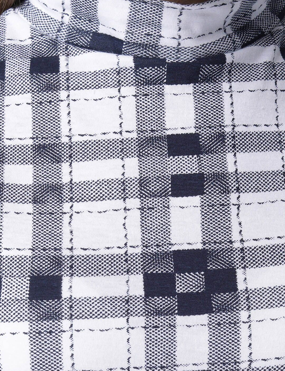 Kotty Women White & Black Checked Night Suit