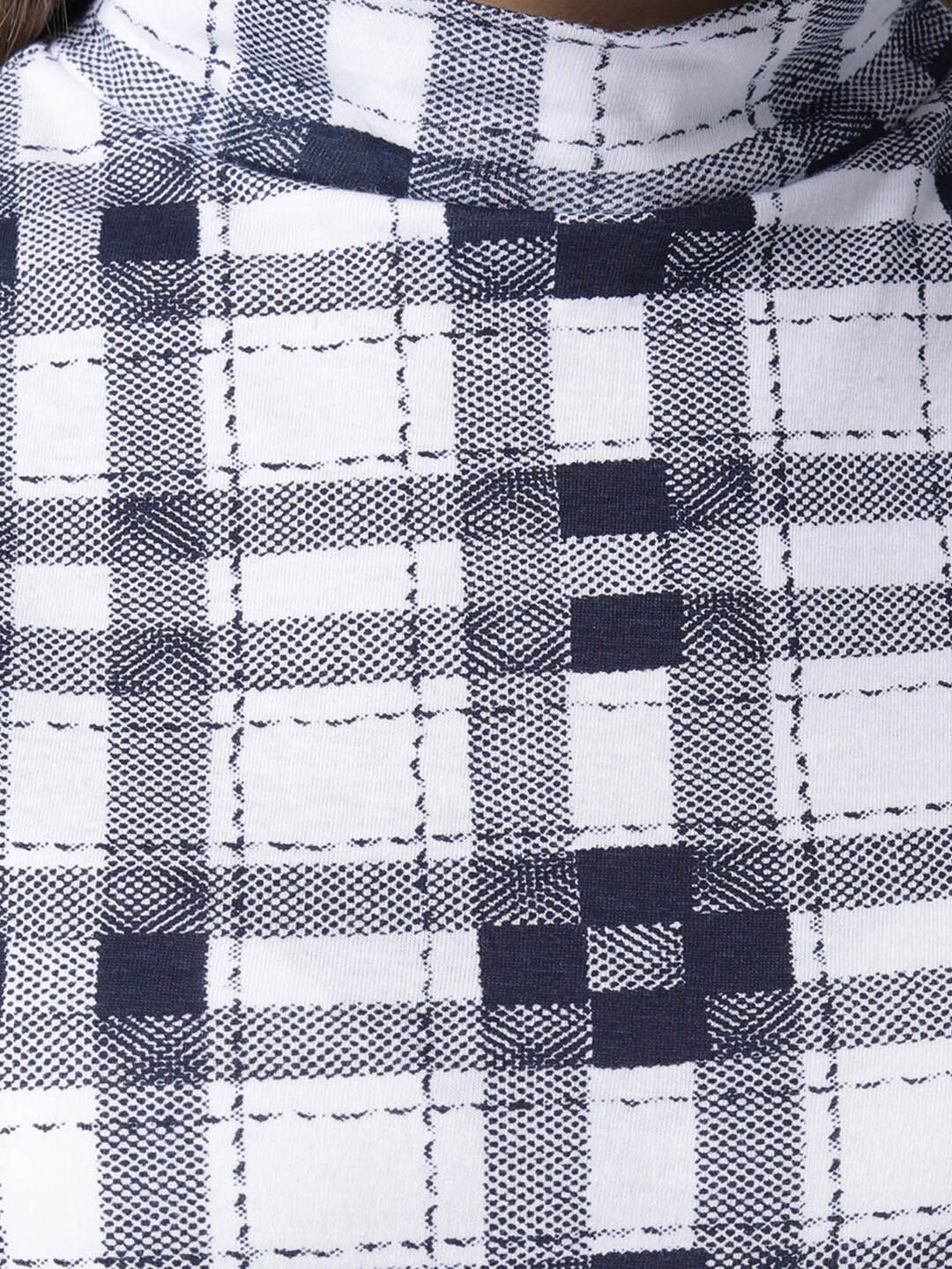 Kotty Women White & Black Checked Night Suit