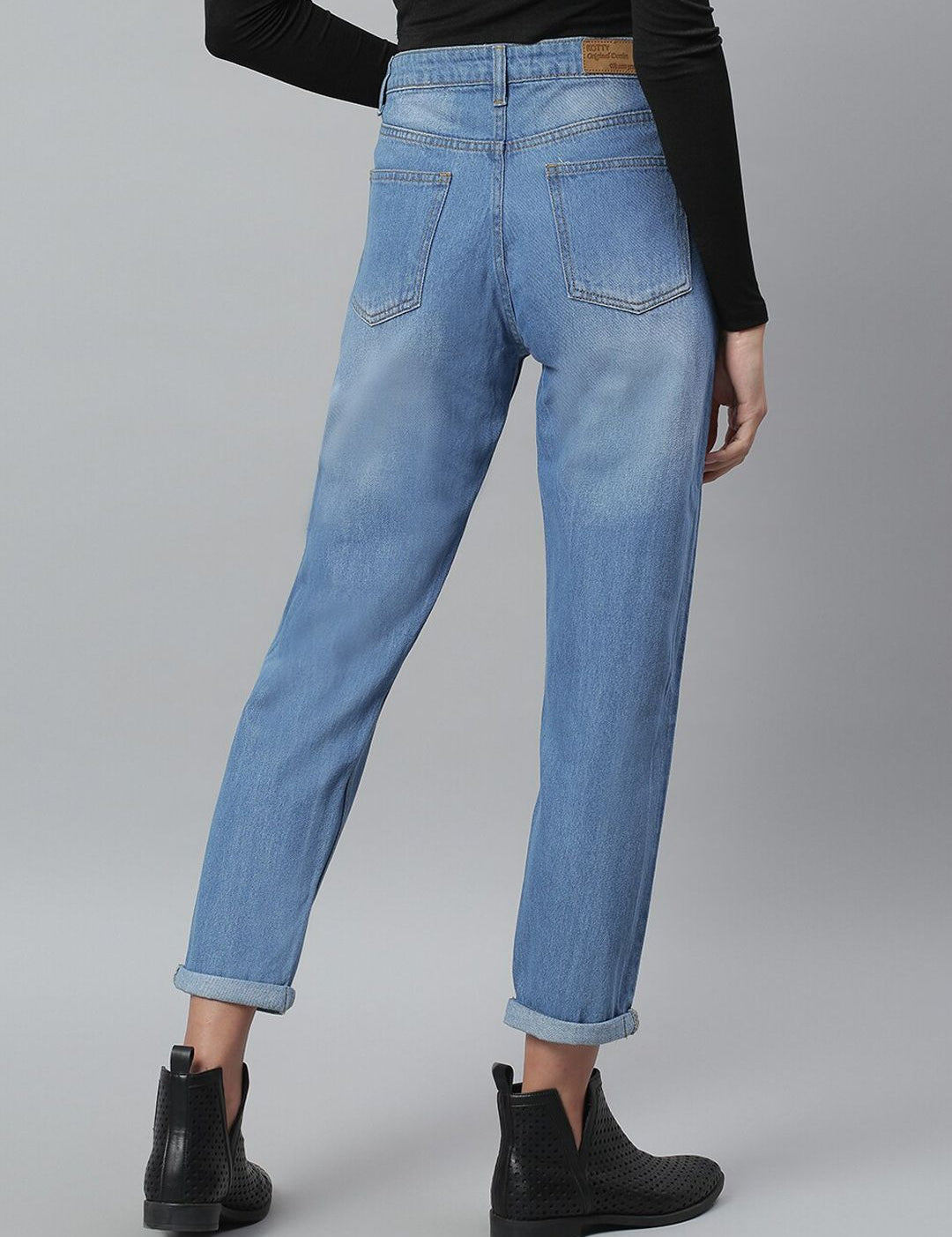 Kotty Women Blue Regular Fit High-Rise Clean Look Stretchable Jeans