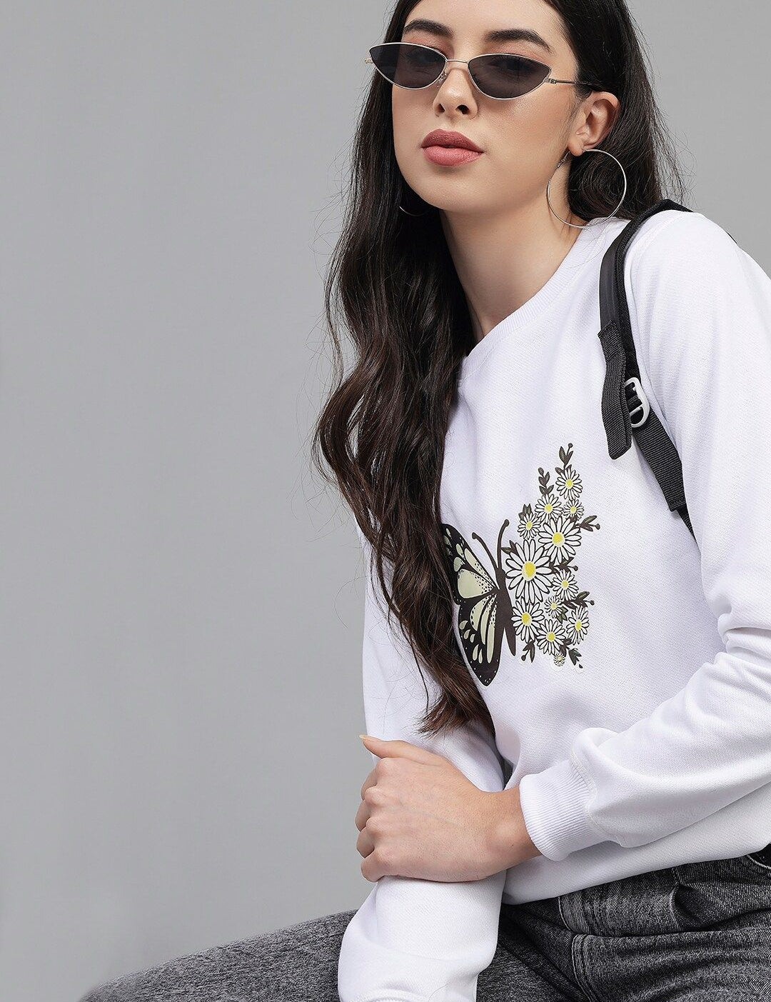 Kotty Women White Printed Sweatshirt