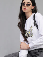 Kotty Women White Printed Sweatshirt