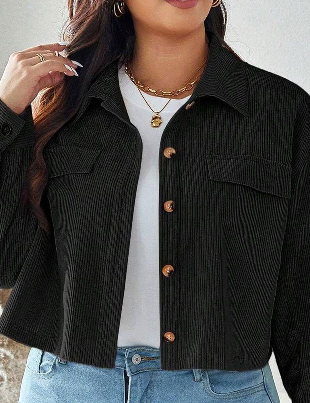 CURVE BY KOTTY Women Solid Spread Collar Regular Fit Casual Shirt