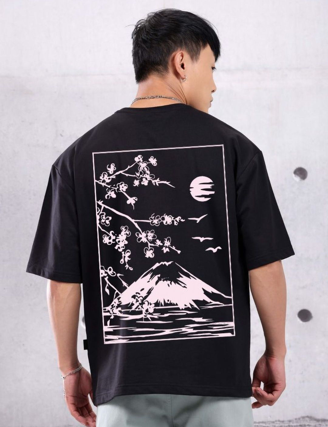 Kotty Men Graphic Printed Round Neck Cotton Oversized T-shirt