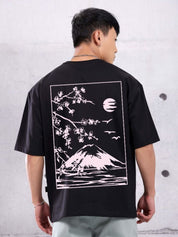 Kotty Men Graphic Printed Round Neck Cotton Oversized T-shirt