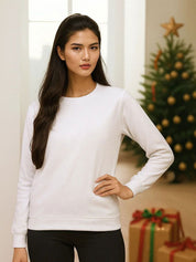 Kotty Women Solid Round Neck Full Sleeve Sweatshirt