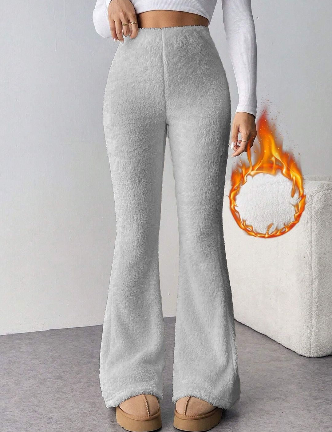 Kotty Women Bootcut High-Rise Easy Wash Woollen Trouser