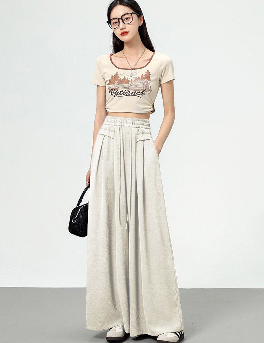 Kotty Women High-Rise Relaxed Fit Breathable Pleated Regular Trousers