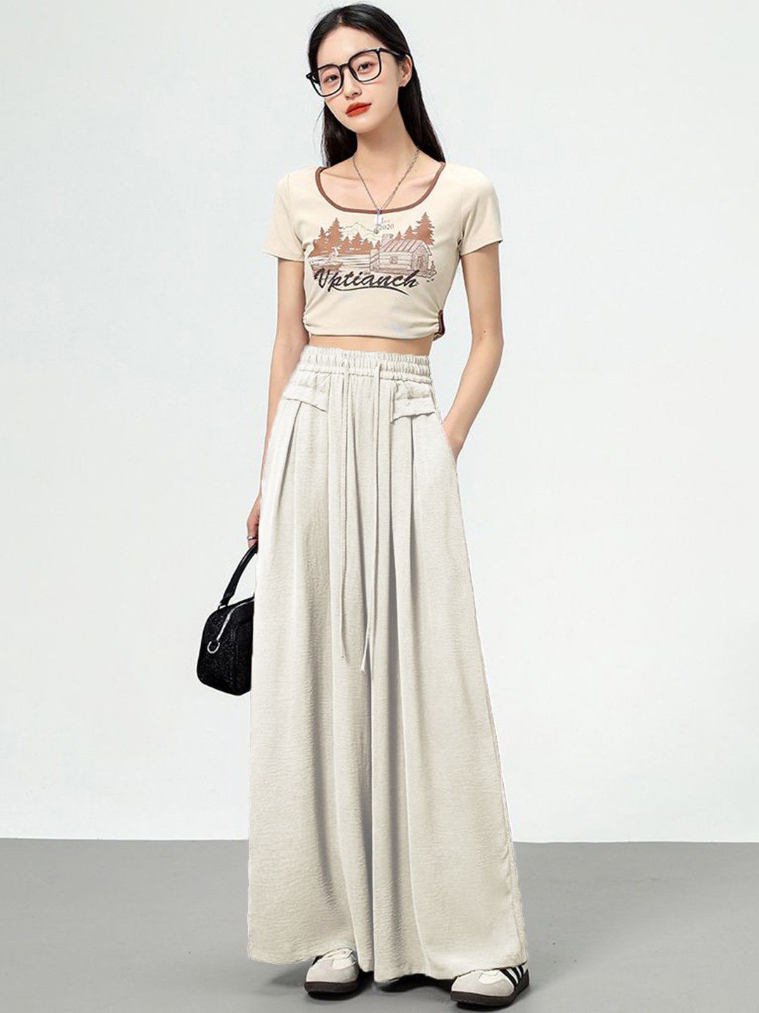 Kotty Women High-Rise Relaxed Fit Breathable Pleated Regular Trousers