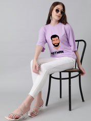 Kotty Women Graphic Printed Round Neck Cotton Oversized T-shirt