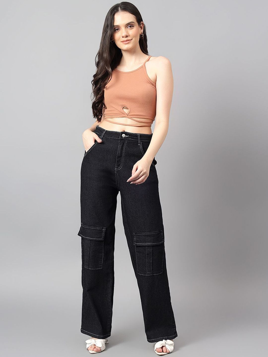 Kotty Women Straight Fit High-Rise Stretchable Jeans