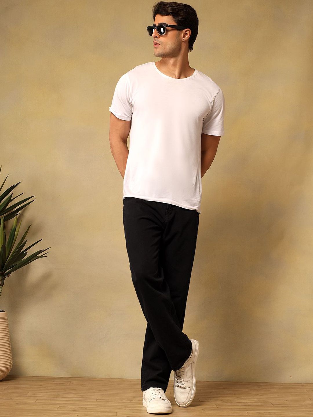 Kotty Men Regular Fit Mid-Rise Stretchable Cotton Jeans