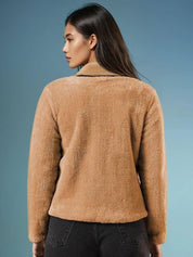 Kotty Women Solid Front-Open Sweatshirt