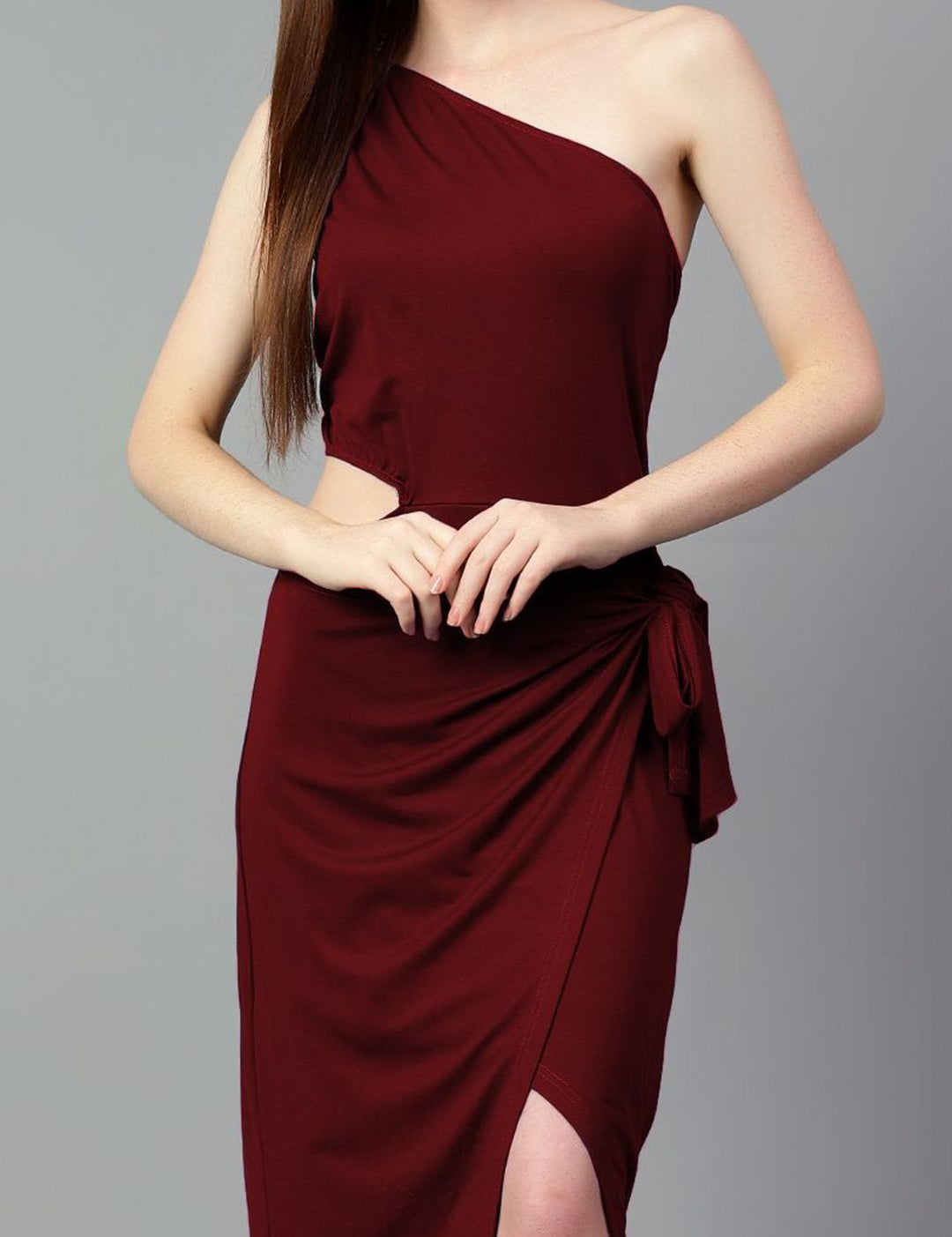 Kotty One Shoulder Sheath Midi Dress