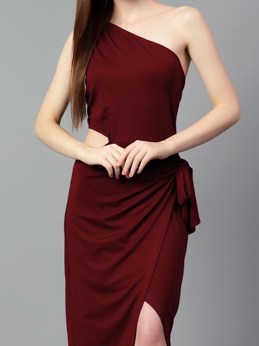 Kotty One Shoulder Sheath Midi Dress