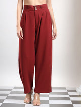 Kotty Women High-Rise Easy Wash Pleated Trousers