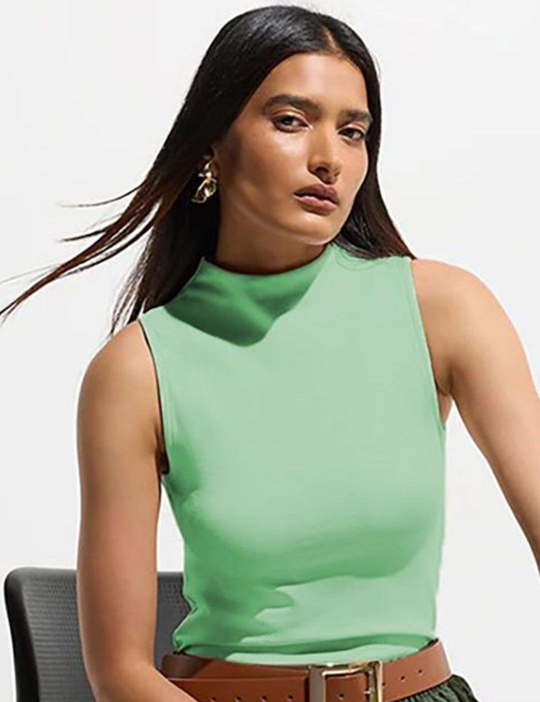 Kotty Pack of 2 Sleeveless High Neck Fitted Top