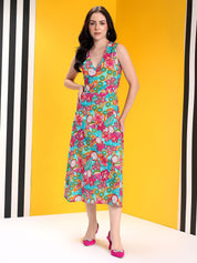 Kotty Women Printed A-Line Midi Dress