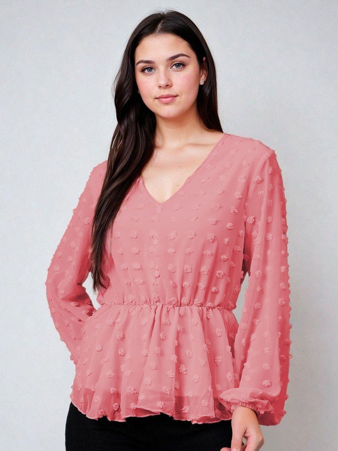 Kotty Women Solid V-Neck Top