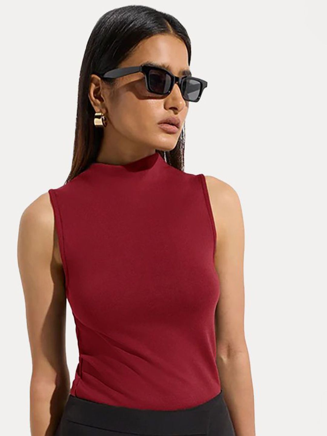 Kotty Women High Neck Sleeve Less Tank Top