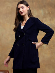 Kotty Women Solid Notched Overcoat