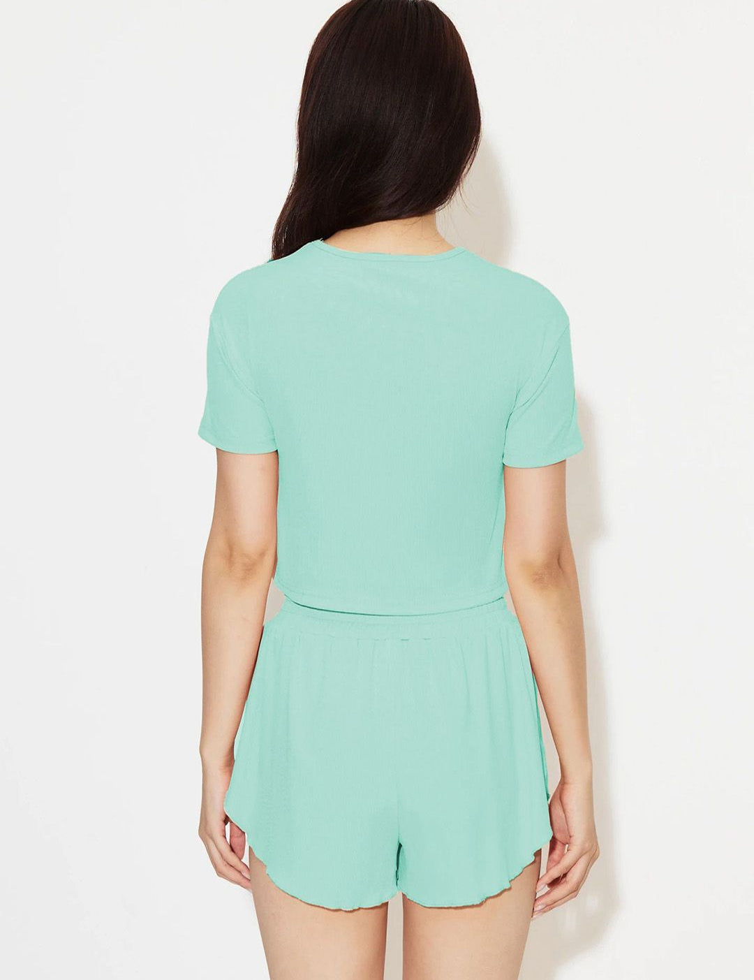 Kotty Round Neck Top With Shorts