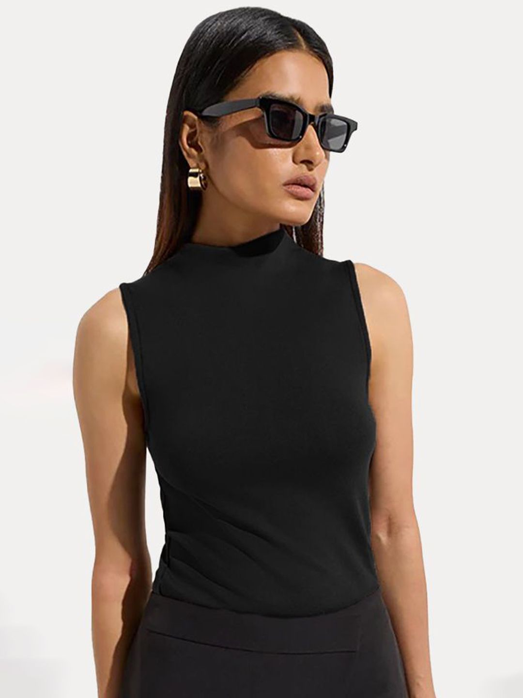 Kotty Pack of 2 Women Solid High Neck Tops