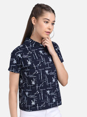 Kotty Floral Printed Pure Cotton High Neck Top