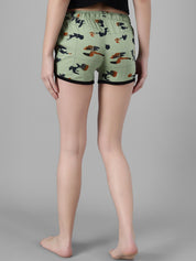 Kotty Women Green Printed Lounge Shorts