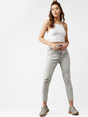 Kotty Women Grey Skinny Fit High-Rise Mildly Distressed Jeans