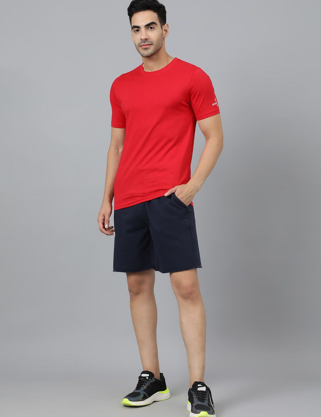 Kotty Men Blend Navy Mid-Rise Regular Shorts
