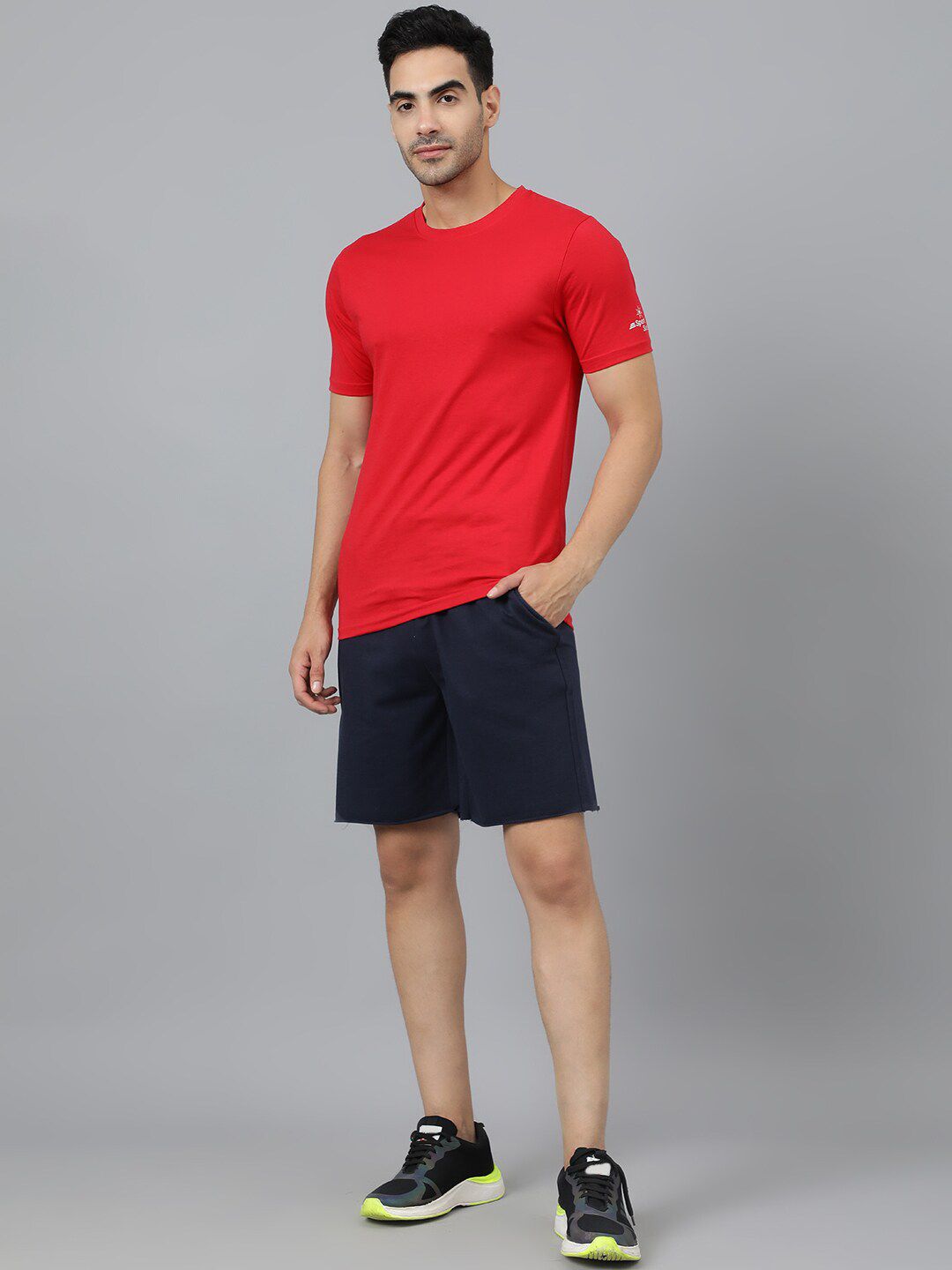 Kotty Men Blend Navy Mid-Rise Regular Shorts