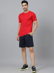 Kotty Men Blend Navy Mid-Rise Regular Shorts