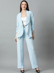 Kotty Blue Shawl Neck Blazer & Trousers