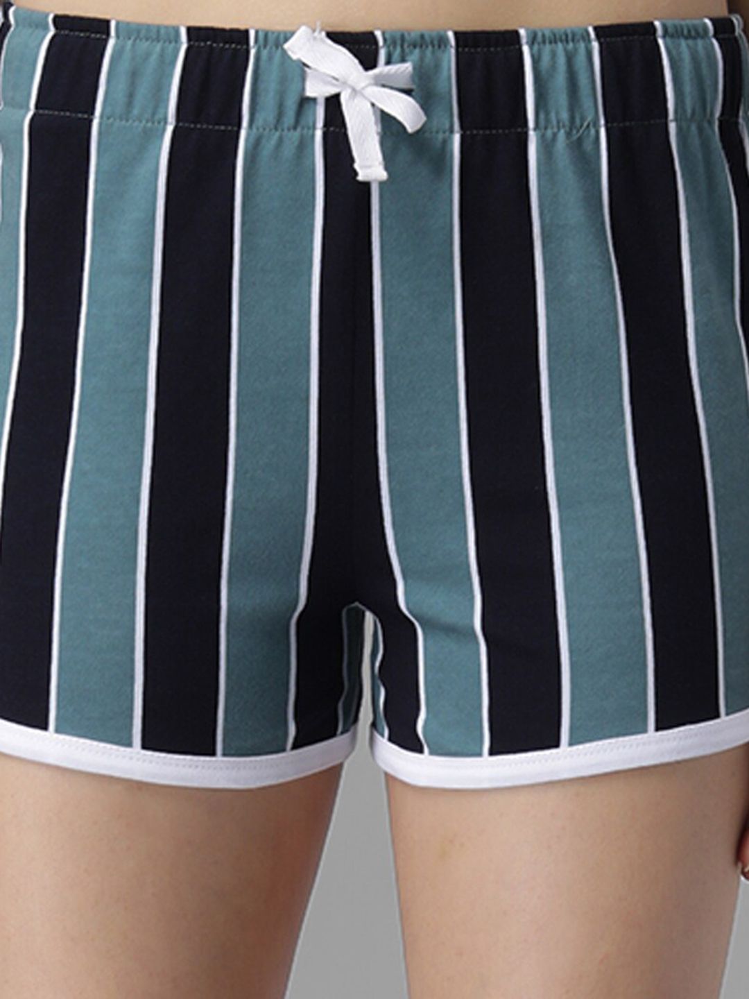 Kotty Women Striped Slim Fit Low-Rise Running Hot Pants with Technology Shorts