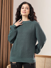 Kotty Women Round Neck Ribbed Pullover