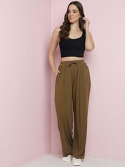 Kotty Women High-Rise Easy Wash Parallel Regular Fit Trousers