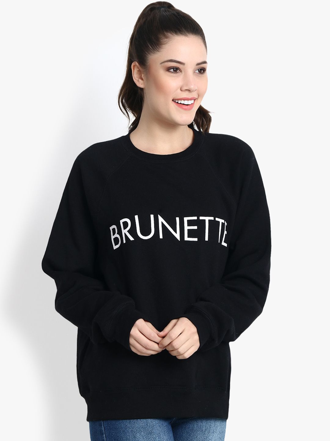 Kotty Women Black Printed Sweatshirt