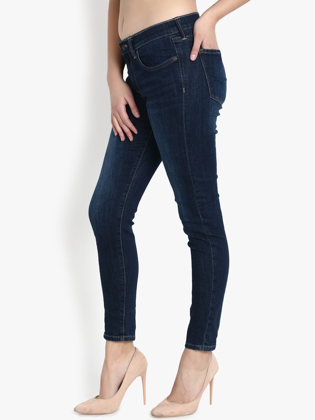 Kotty Women Blue Skinny Fit Mid-Rise Clean Look Jeans