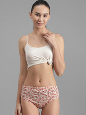 Kotty Women Pack Of 3 Floral Printed Cotton Hipster Briefs