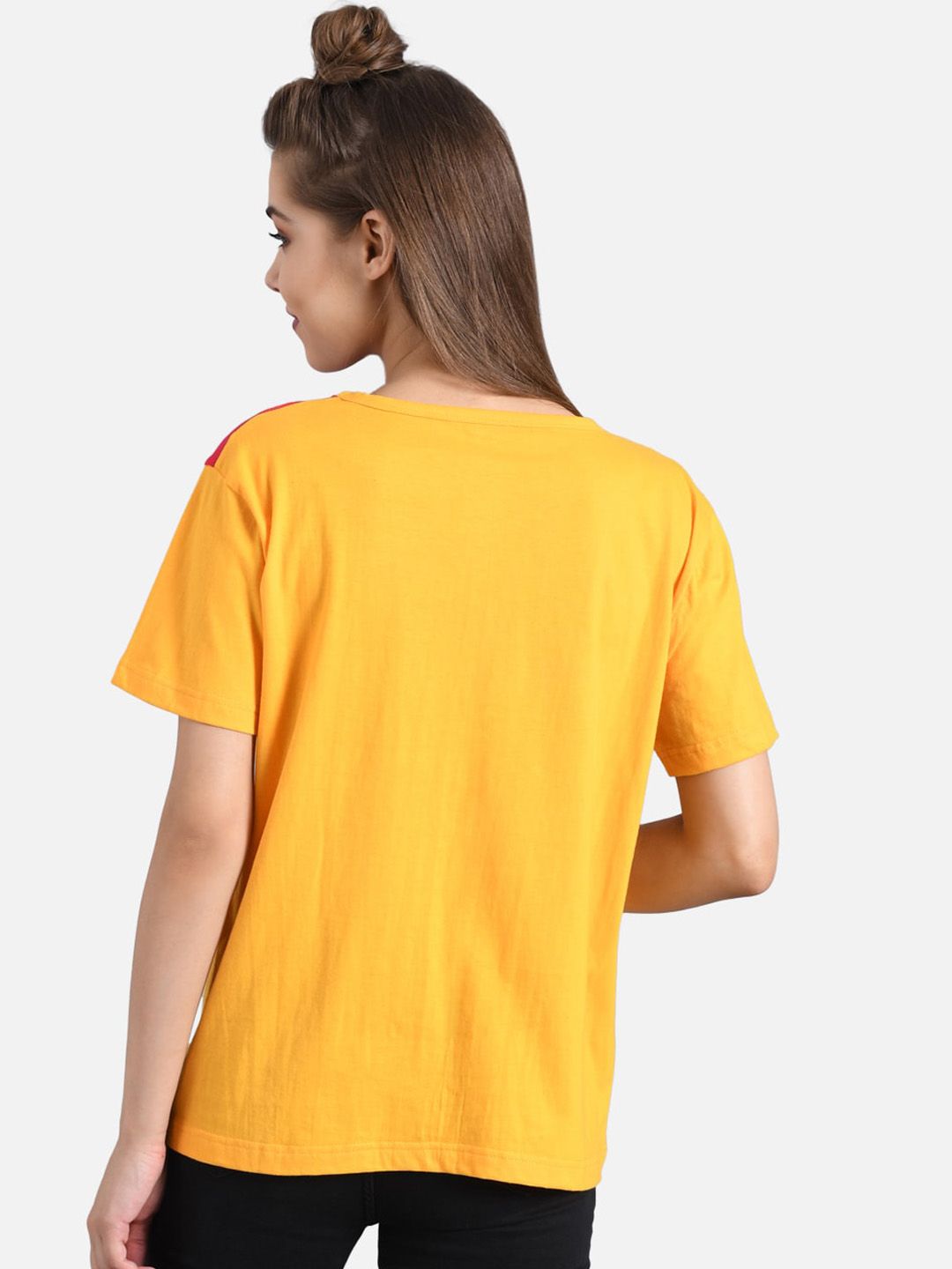 Kotty Women Multicoloured Pack of 2 Colourblocked Round Neck T-shirt