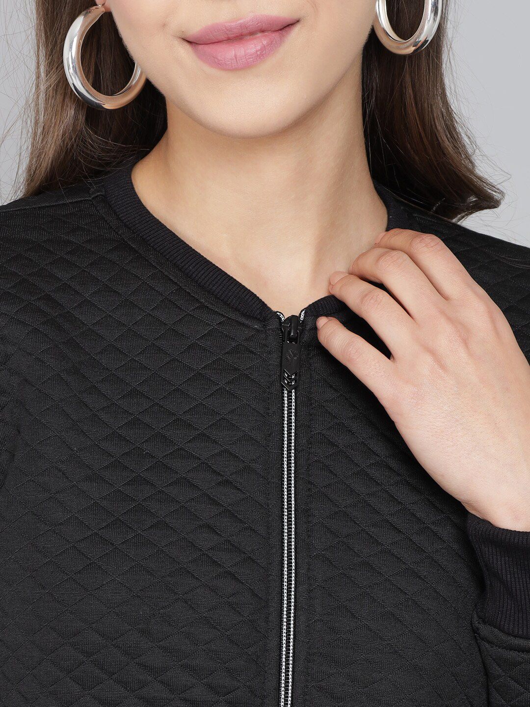 Kotty Women Black Lightweight Bomber Jacket