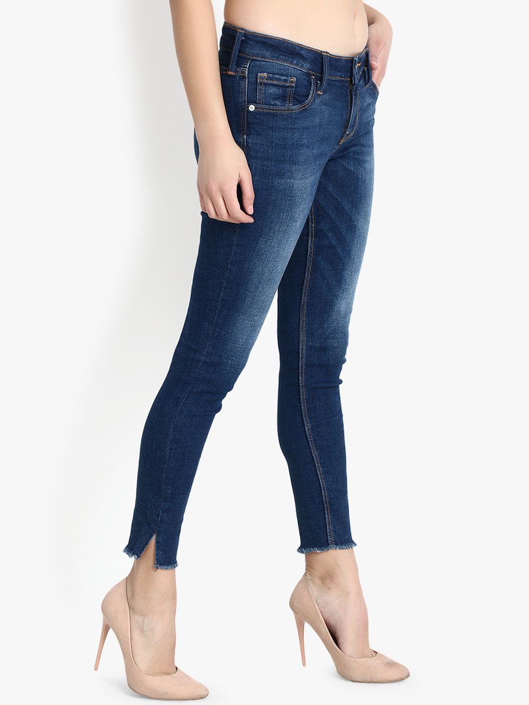 Kotty Women Blue Skinny Fit Mid-Rise Clean Look Jeans