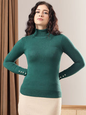 Kotty Women Ribbed High Neck Pullover