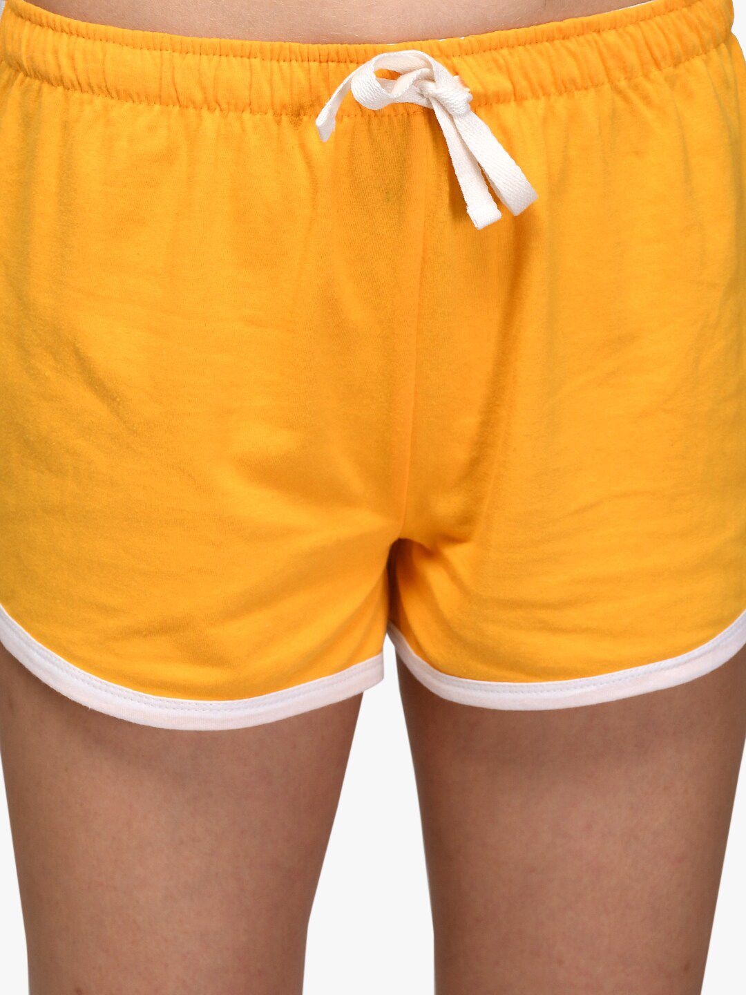 Kotty Women Yellow Solid Regular Fit Shorts