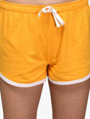 Kotty Women Yellow Solid Regular Fit Shorts