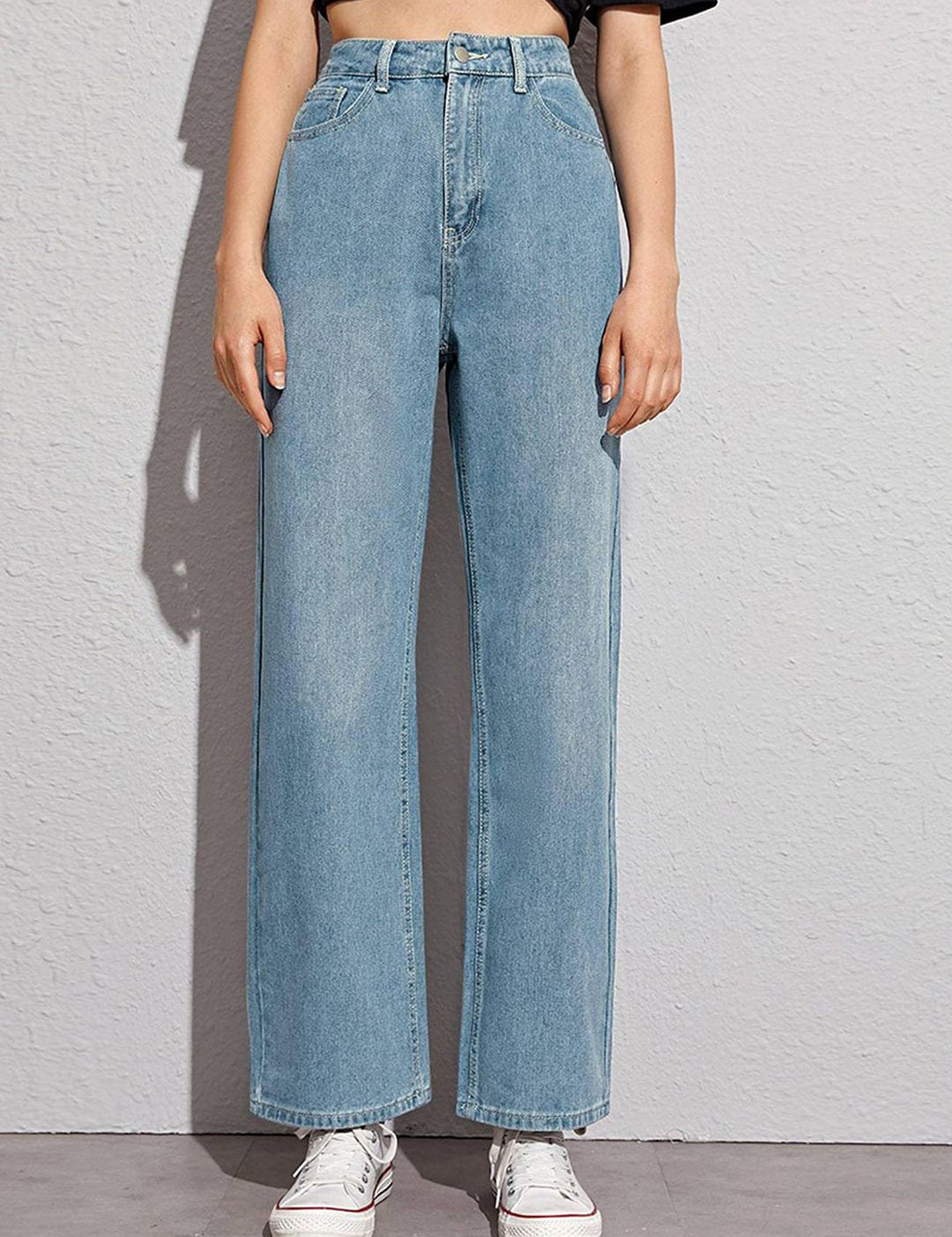 Kotty Women Straight Fit High-Rise Stretchable Jeans