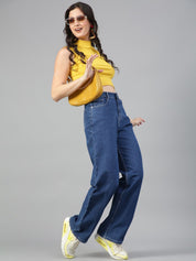 Kotty Women Jean Straight Fit High-Rise Light Fade Stretchable Jeans