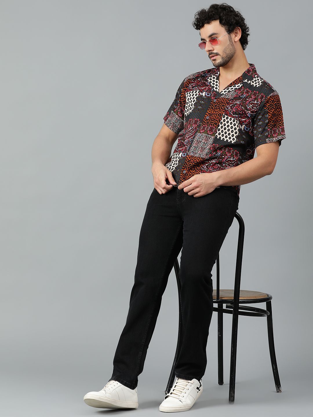 Kotty Men Conversational Scarf Printed Casual Shirt