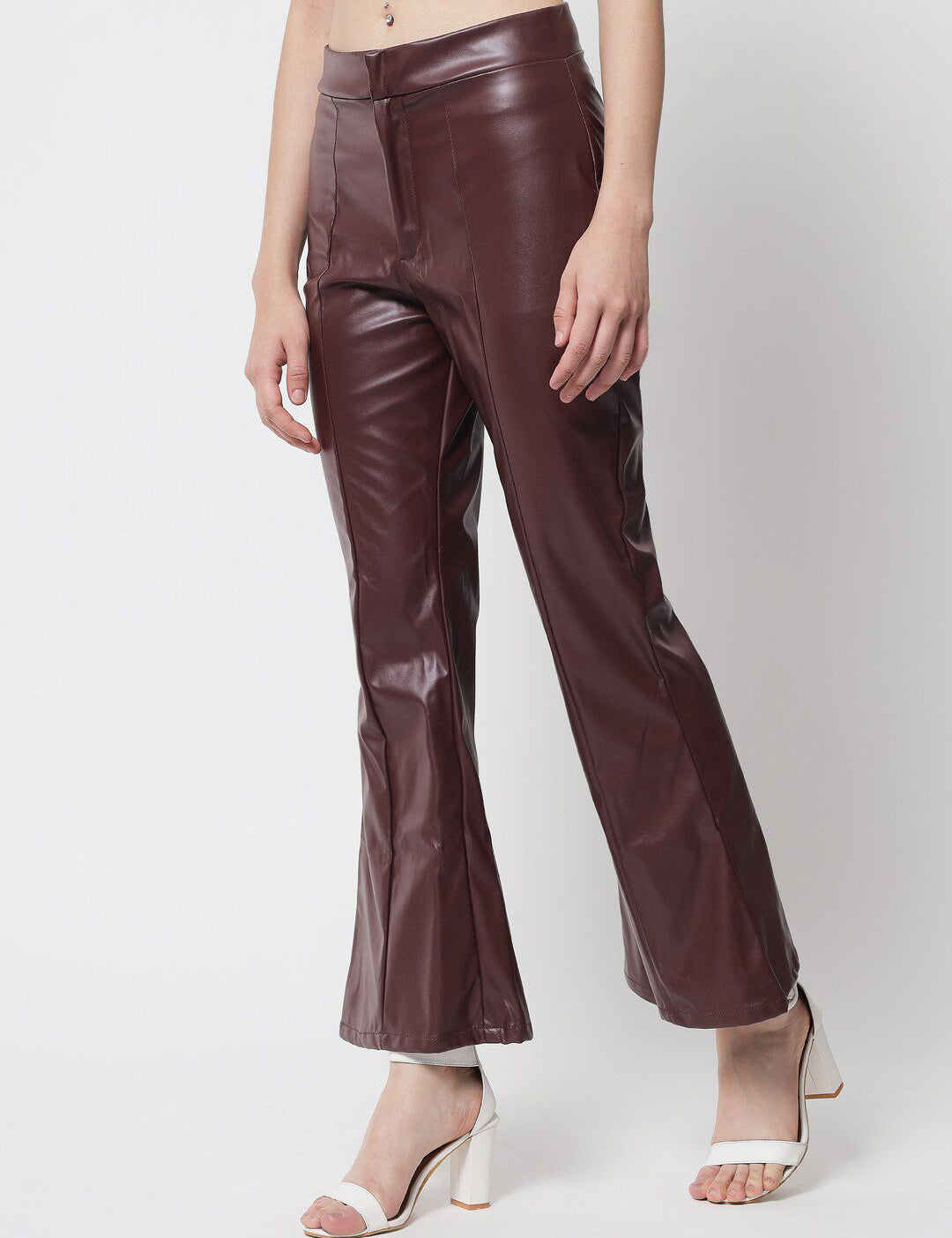 Kotty Women Brown Relaxed Flared Trousers